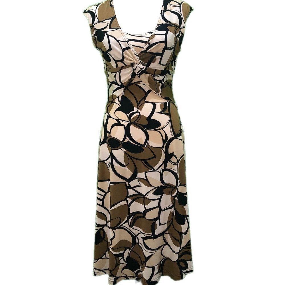 MADISON LEIGH (6) Vintage Brown, Black, and Cream dress